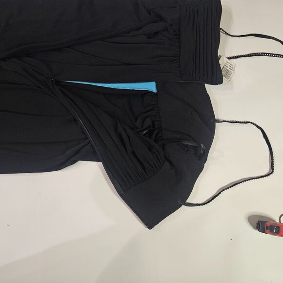 New BCBG Paris MAXI Dress with Color Block Rhinestone Straps Size 2 - Picture 9 of 12